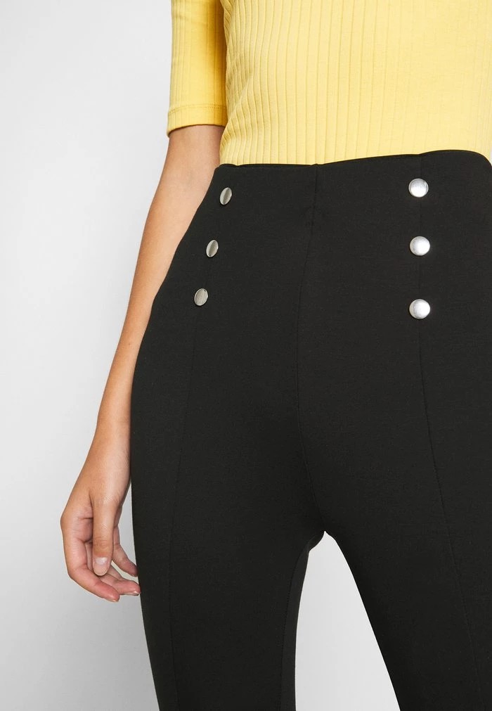 Pantalons ANNA FIELD Anna Field Punto Leggings With Button Detail Noir Femme | HCZ-7787446